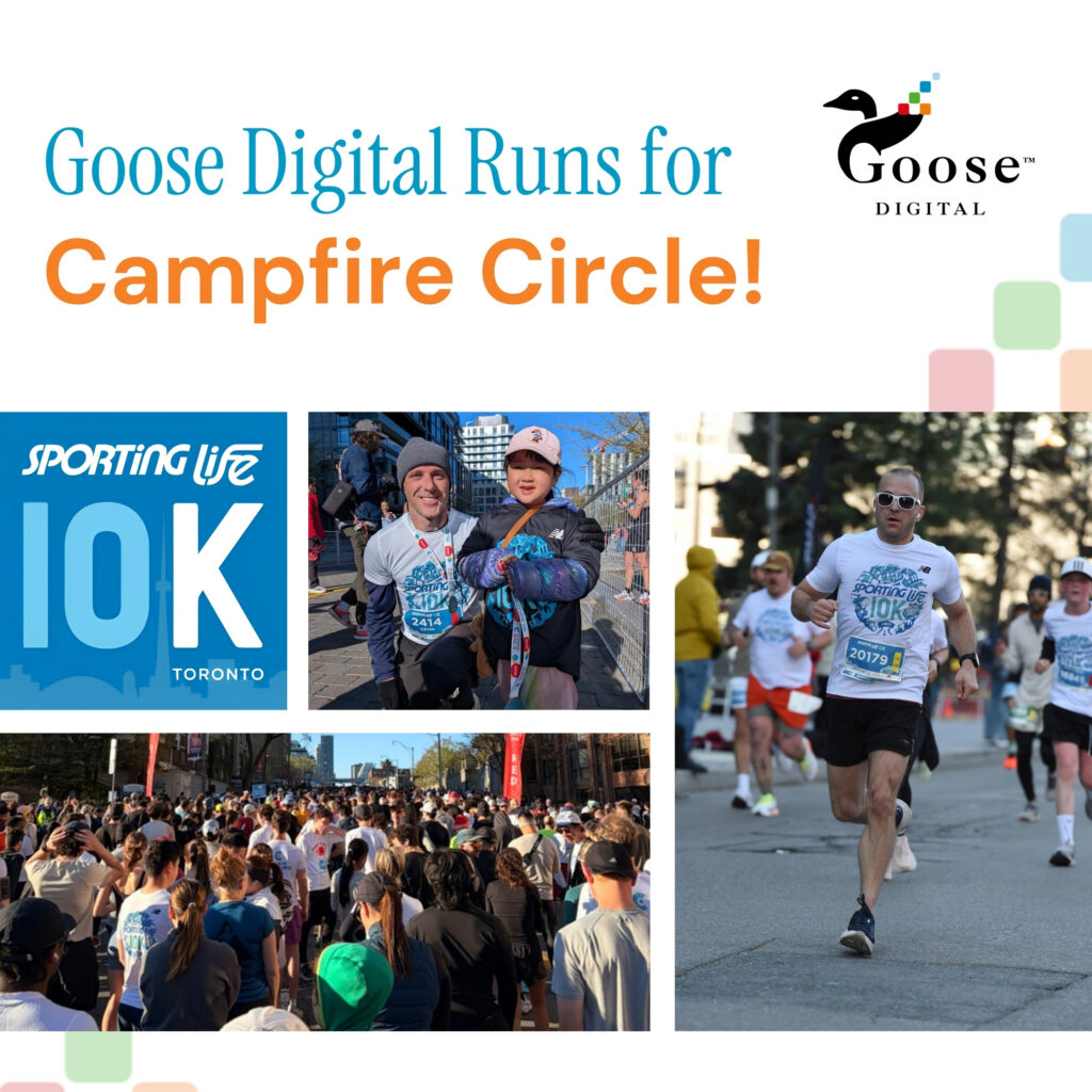 Collage image of pictures from the Sporting Life 10K race for Campfire Circle.