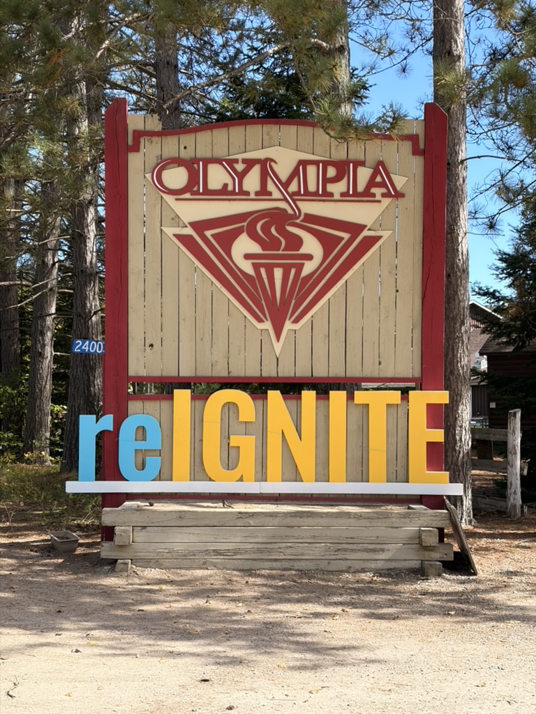 reIGNITE conference sign.